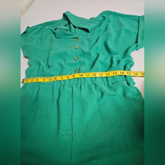 Mille Gabrielle,Jumpsuit,Women's 1X Green, Button-Up - Picture 7 of 8